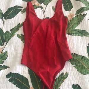 Red aritzia bodysuit